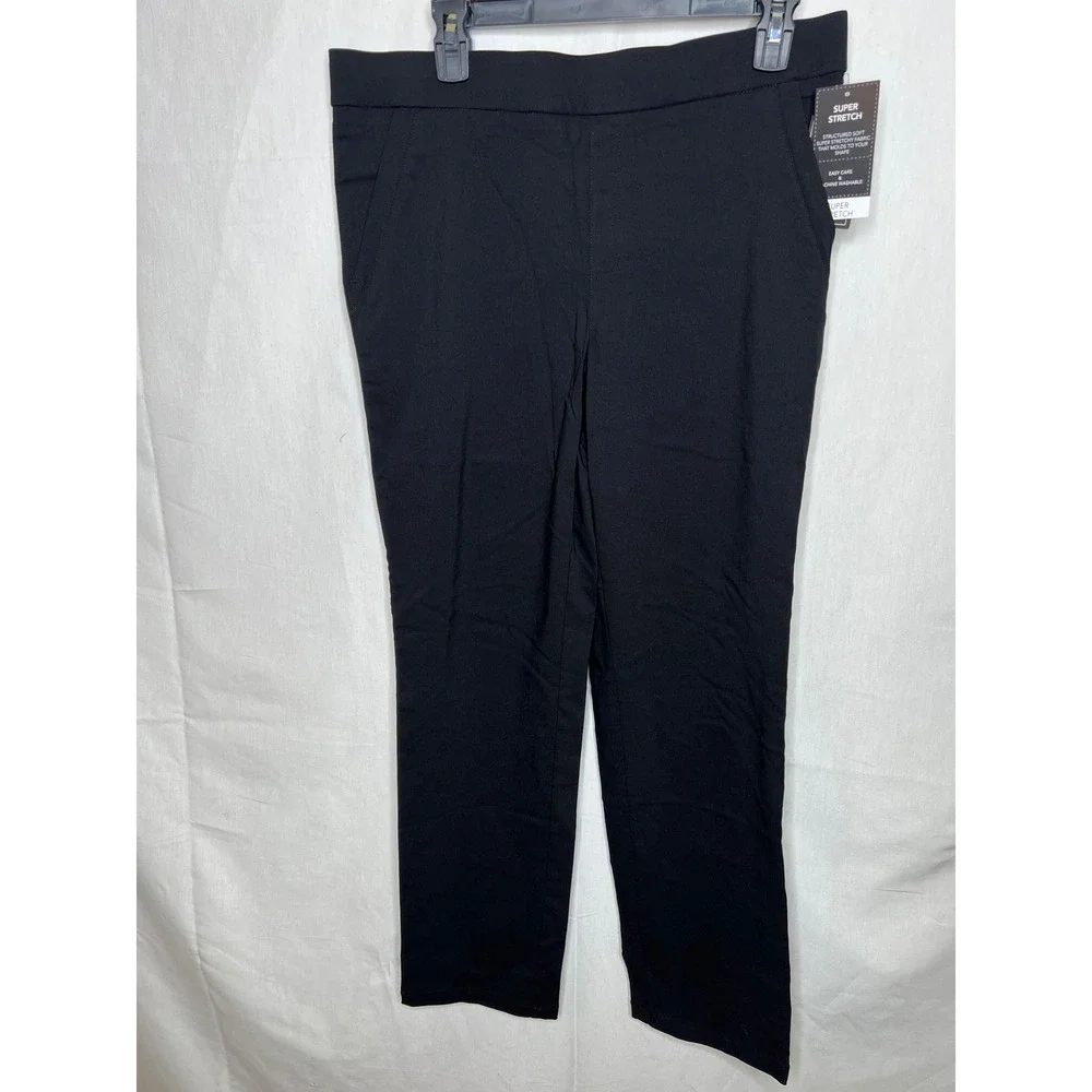Counterparts Womens Black Super Stretch Straight Leg Pull On Dress Pants Size L - Picture 2 of 4
